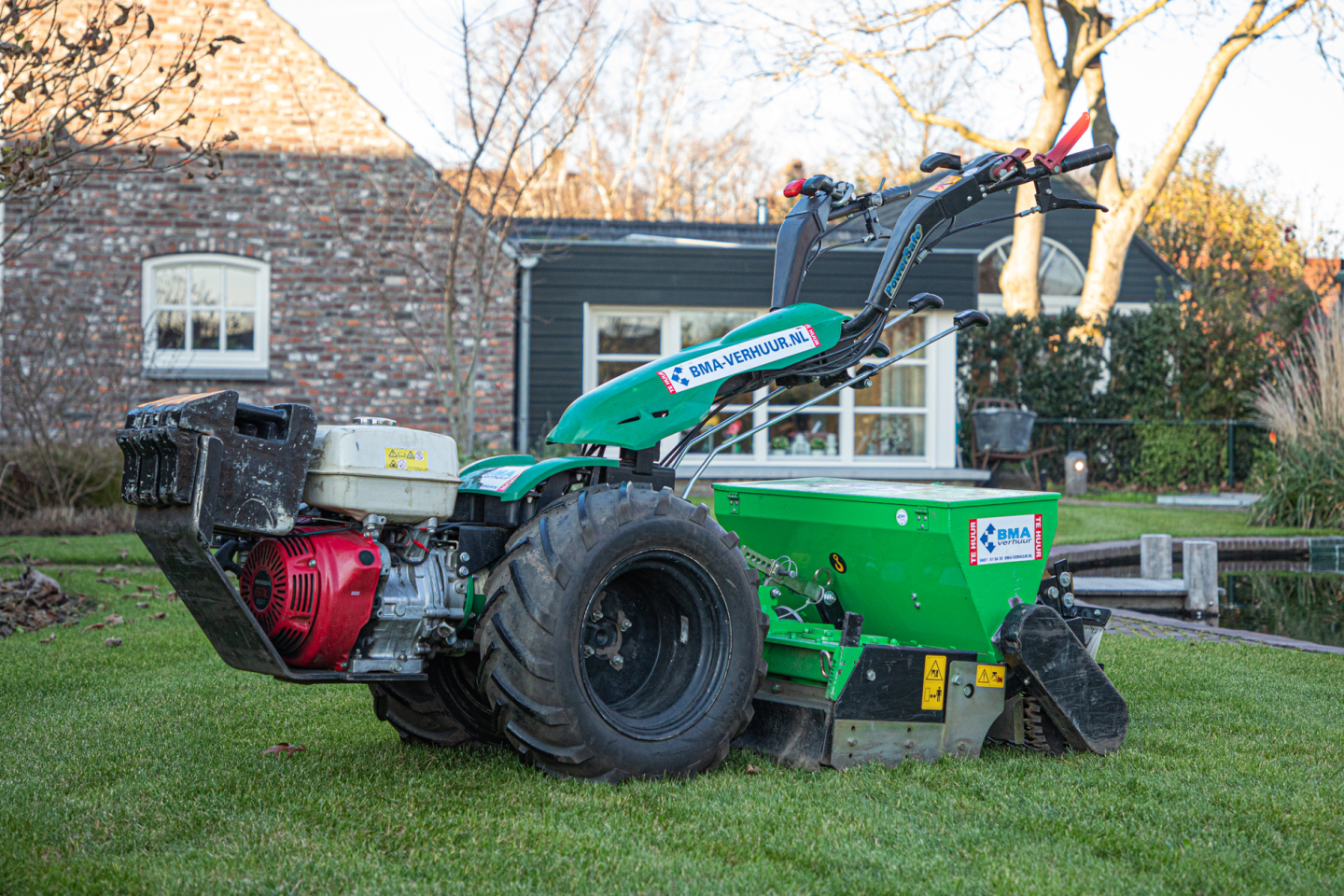 graszaaimachine 75cm incl. 2-wielige trekker benzine