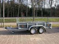 dubbel assige open aanhangwagen 300 x 125 cm tot 2000 kg
